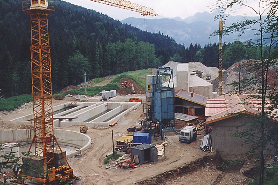 Bau des modernen Klärwerkes in Unken 1993