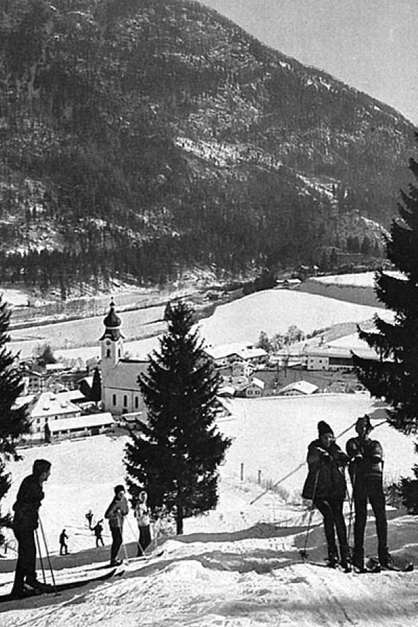 Wintersport in Unken in den 50ern