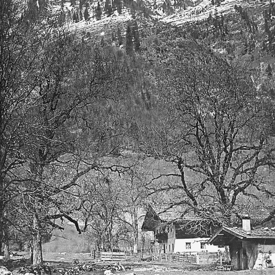 Der alte Moritzbauer vor der Kulisse des Gseng