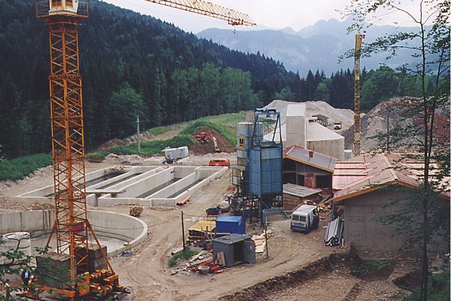 Bau des modernen Klärwerkes in Unken 1993